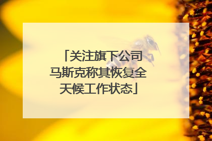 关注旗下公司 马斯克称其恢复全天候工作状态