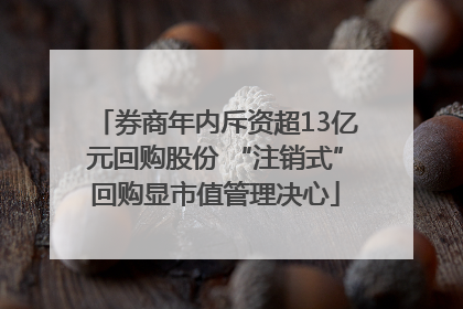 券商年内斥资超13亿元回购股份 “注销式”回购显市值管理决心