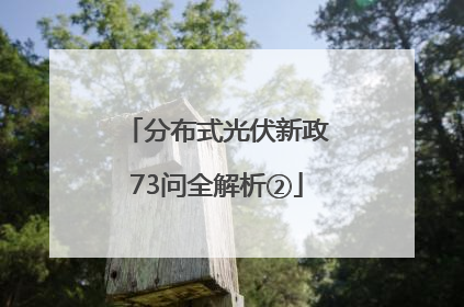 分布式光伏新政73问全解析②