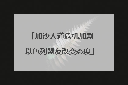 加沙人道危机加剧 以色列盟友改变态度