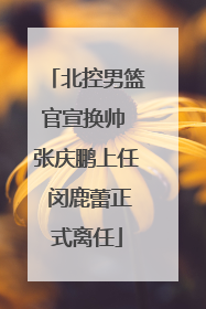 北控男篮官宣换帅 张庆鹏上任 闵鹿蕾正式离任