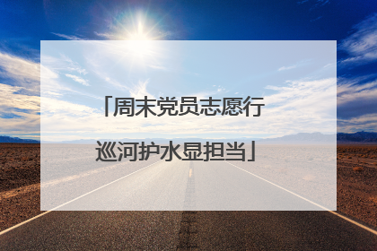 周末党员志愿行 巡河护水显担当
