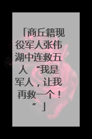商丘籍现役军人张伟湖中连救五人 “我是军人，让我再救一个！”