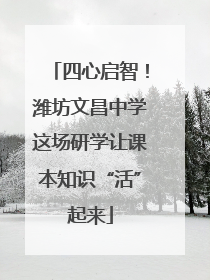 四心启智！潍坊文昌中学这场研学让课本知识“活”起来