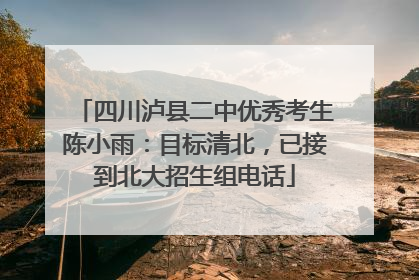 四川泸县二中优秀考生陈小雨：目标清北，已接到北大招生组电话