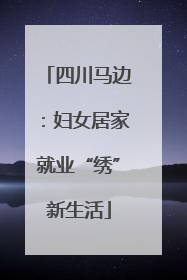 四川马边：妇女居家就业“绣”新生活