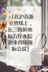 在沪苏浙交界线上，长三角新地标方厅水院迎来首场国际会议
