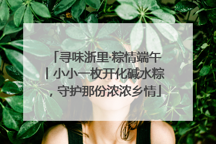 寻味浙里·粽情端午丨小小一枚开化碱水粽，守护那份浓浓乡情