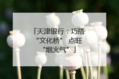 天津银行：巧搭“文化桥” 点旺“烟火气”