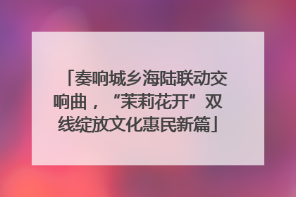 奏响城乡海陆联动交响曲，“茉莉花开”双线绽放文化惠民新篇