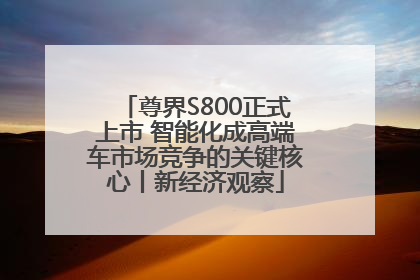 尊界S800正式上市 智能化成高端车市场竞争的关键核心丨新经济观察