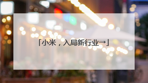 小米，入局新行业→