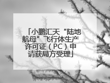 小鹏汇天“陆地航母”飞行体生产许可证（PC）申请获局方受理