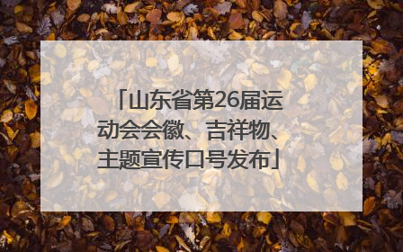 山东省第26届运动会会徽、吉祥物、主题宣传口号发布