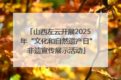 山西左云开展2025年“文化和自然遗产日”非遗宣传展示活动