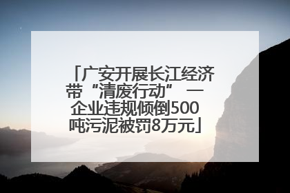 广安开展长江经济带“清废行动” 一企业违规倾倒500吨污泥被罚8万元