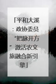 平和大溪：政协委员“把脉开方”激活农文旅融合新引擎
