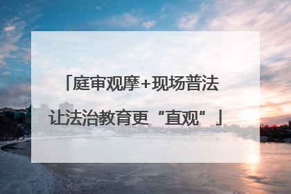 庭审观摩+现场普法 让法治教育更“直观”