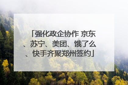 强化政企协作 京东、苏宁、美团、饿了么、快手齐聚郑州签约