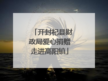 开封杞县财政局爱心捐赠走进高阳镇