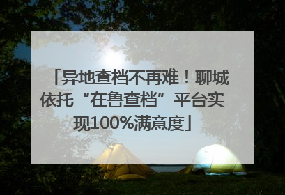 异地查档不再难！聊城依托“在鲁查档”平台实现100%满意度