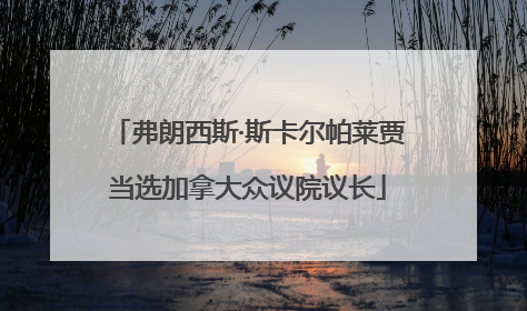 弗朗西斯·斯卡尔帕莱贾当选加拿大众议院议长