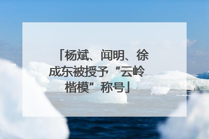 杨斌、闻明、徐成东被授予“云岭楷模”称号