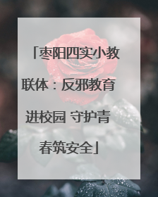 枣阳四实小教联体：反邪教育进校园 守护青春筑安全