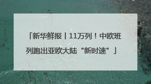 新华鲜报丨11万列！中欧班列跑出亚欧大陆“新时速”