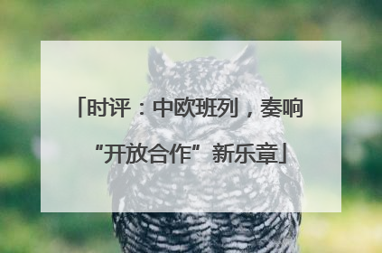 时评：中欧班列，奏响“开放合作”新乐章