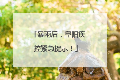暴雨后，阜阳疾控紧急提示！