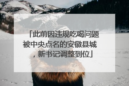 此前因违规吃喝问题被中央点名的安徽县城，新书记调整到位