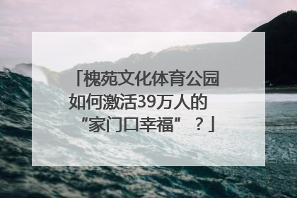 槐苑文化体育公园如何激活39万人的“家门口幸福”？