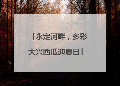 永定河畔，多彩大兴西瓜迎夏日