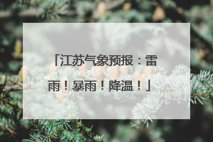 江苏气象预报：雷雨！暴雨！降温！