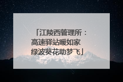 江陵西管理所：高速驿站暖如家 绿波葵花助梦飞