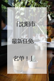 沈阳市最新任免名单！