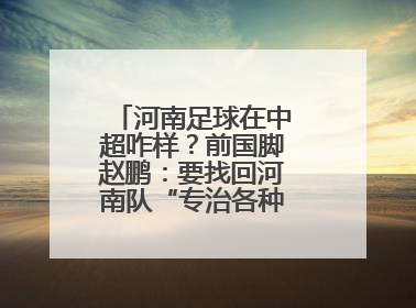 河南足球在中超咋样？前国脚赵鹏：要找回河南队“专治各种不服”的精神