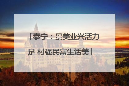 泰宁：景美业兴活力足 村强民富生活美