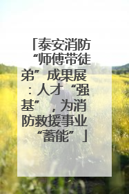 泰安消防“师傅带徒弟”成果展：人才“强基”，为消防救援事业“蓄能”