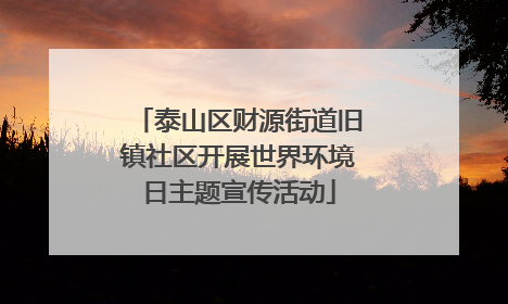 泰山区财源街道旧镇社区开展世界环境日主题宣传活动