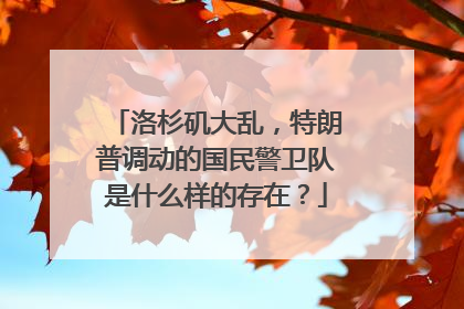 洛杉矶大乱，特朗普调动的国民警卫队是什么样的存在？