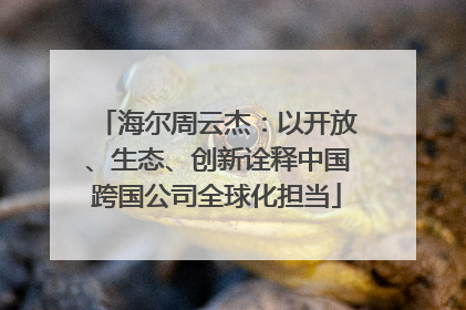 海尔周云杰：以开放、生态、创新诠释中国跨国公司全球化担当