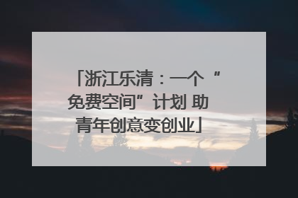浙江乐清：一个“免费空间”计划 助青年创意变创业