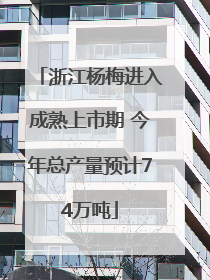 浙江杨梅进入成熟上市期 今年总产量预计74万吨