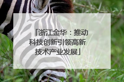 浙江金华：推动科技创新引领高新技术产业发展