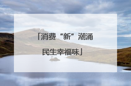 消费“新”潮涌 民生幸福味