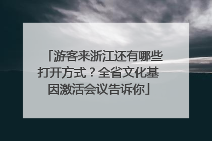 游客来浙江还有哪些打开方式？全省文化基因激活会议告诉你
