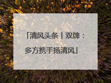 清风头条丨双牌：多方携手扬清风