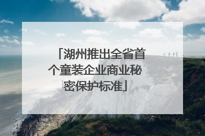 湖州推出全省首个童装企业商业秘密保护标准